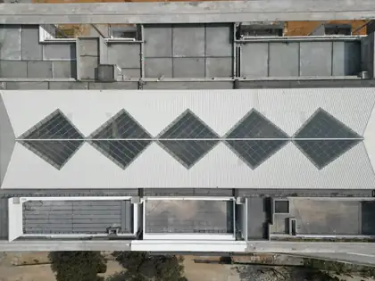 Diamond skylights, seen from above